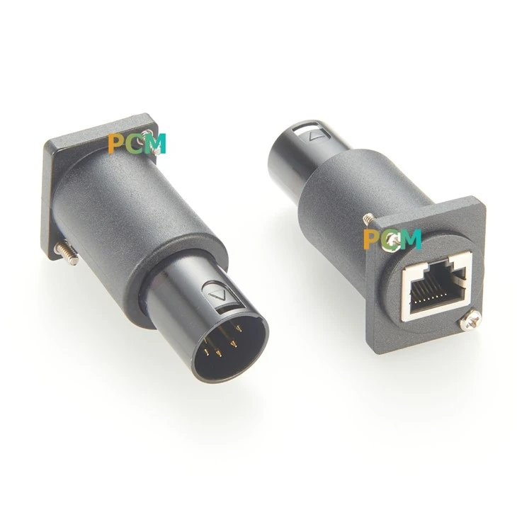 XLR 5Pin to RJ45 8P8C Panel Mount Adapter suppliers