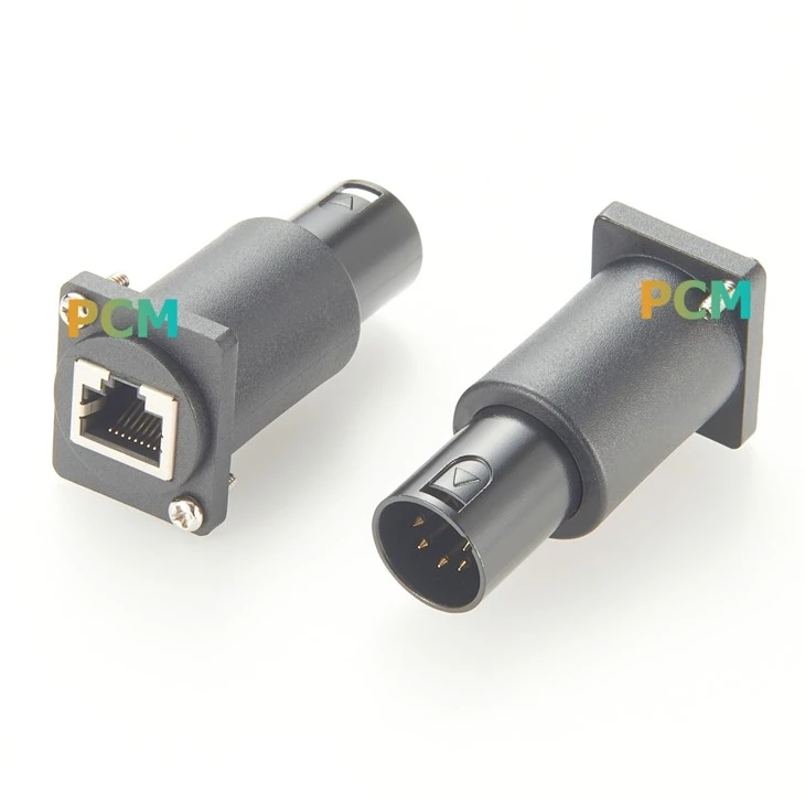 XLR 5Pin to RJ45 8P8C Panel Mount Adapter