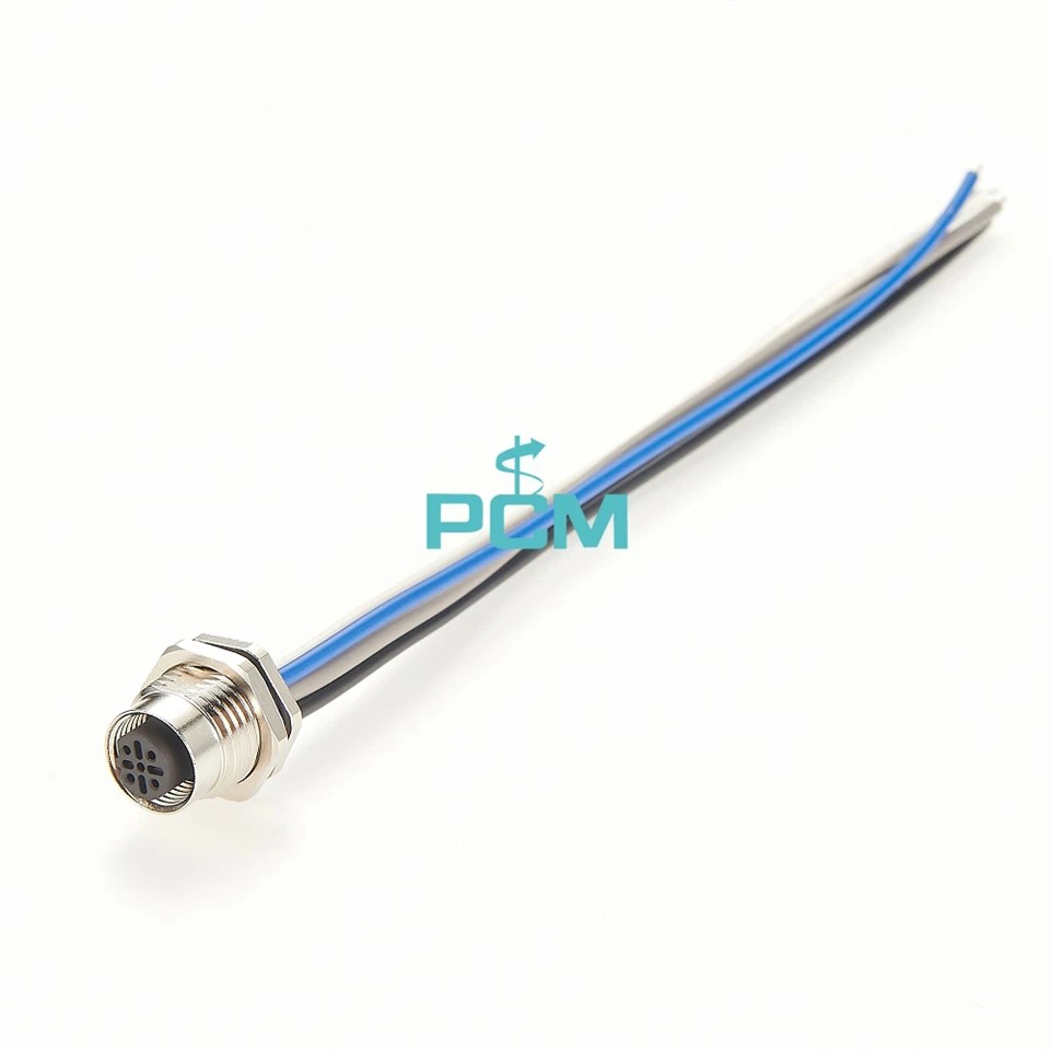 Montagem frontal Pg9 M12 B Código fêmea Soquete livre Conector de extremidade de cabo para sensor Atuador CAN Bus
