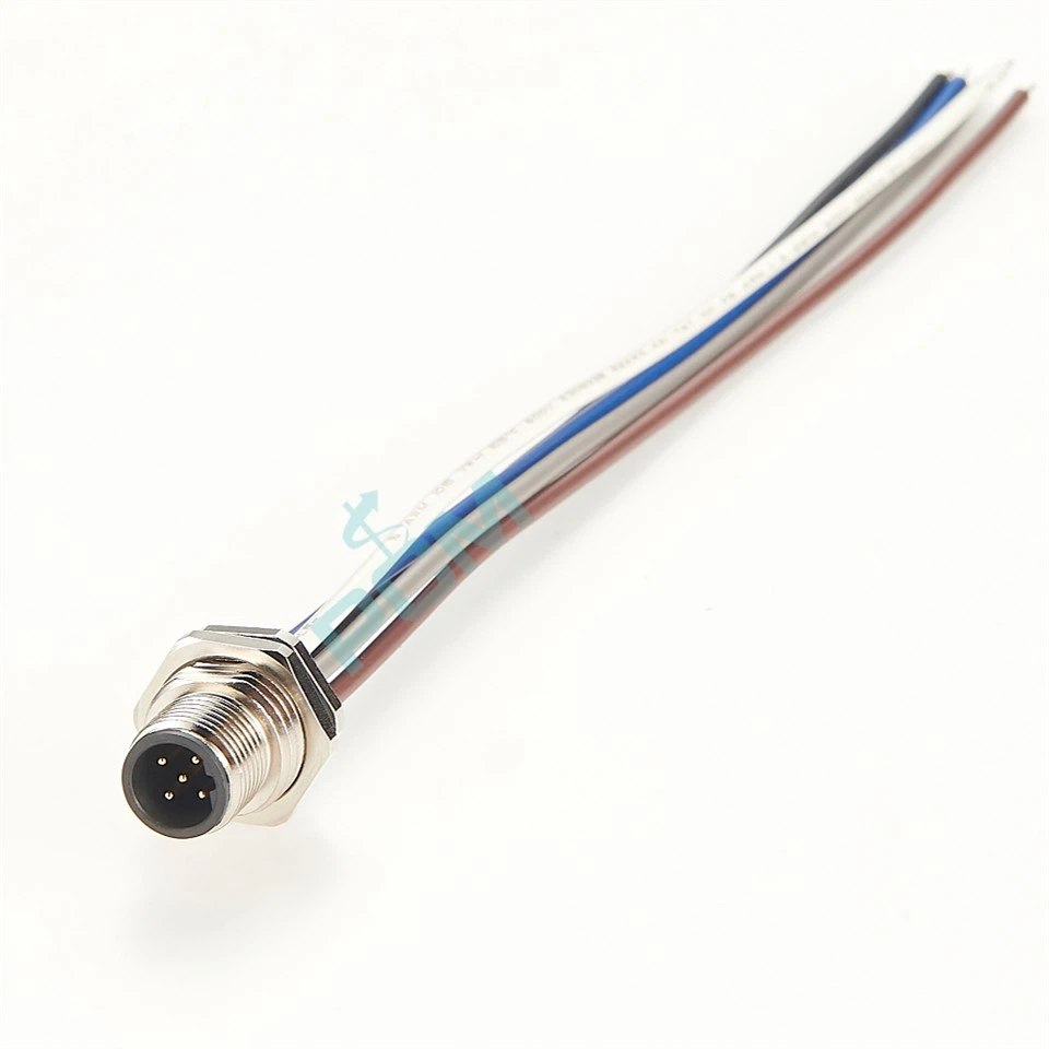 PROFIBUS CAN Bus DeviceNet M12 B Código 5 Pinos Macho Soquete Livre Cabo Extremidade Montagem Frontal Conector Pg9