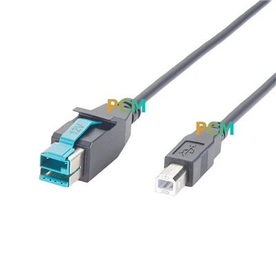Cabo de impressora USB 12V para USB{1}}B com alimentação