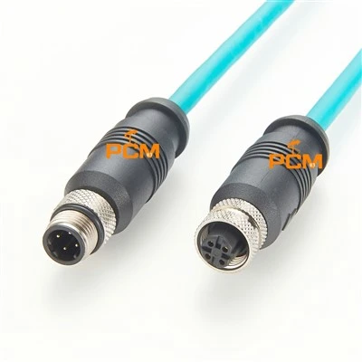 Profinet M12 D-Code 4- Pin Cat6a Ethernet Cable