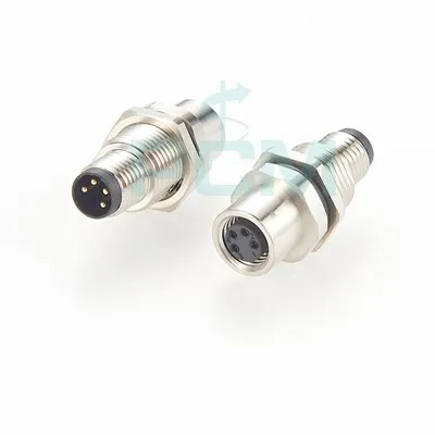 Conector de montagem em painel com furo passante M8 para atuador de sensor industrial