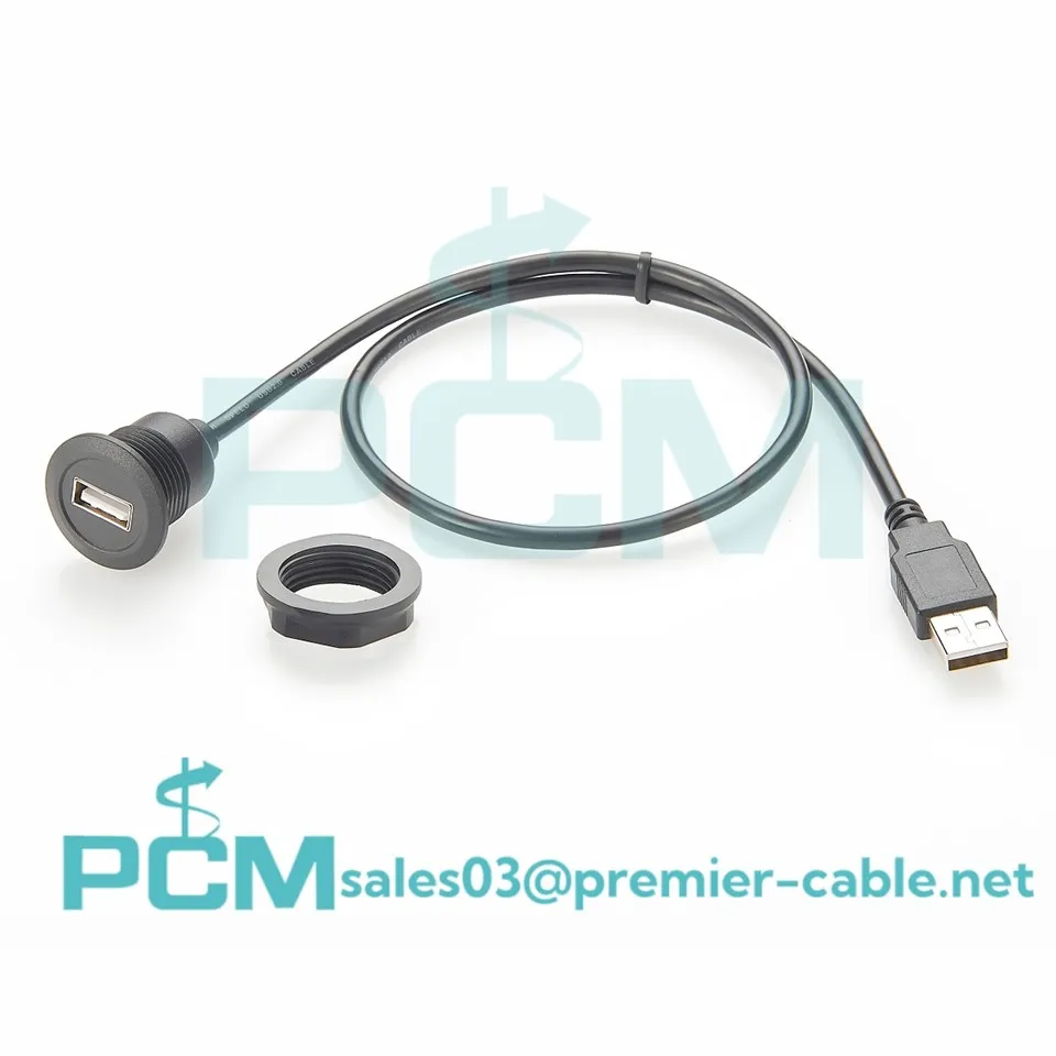 Montagem em chassi de gabinete de painel de cabo de extensão USB-A